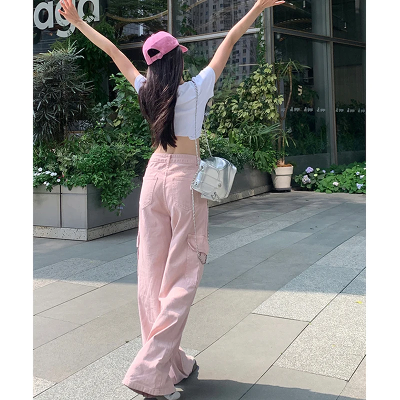 Real time photo of denim pants women's white spring and summer commuting new high waisted work clothes with a sense of falling a