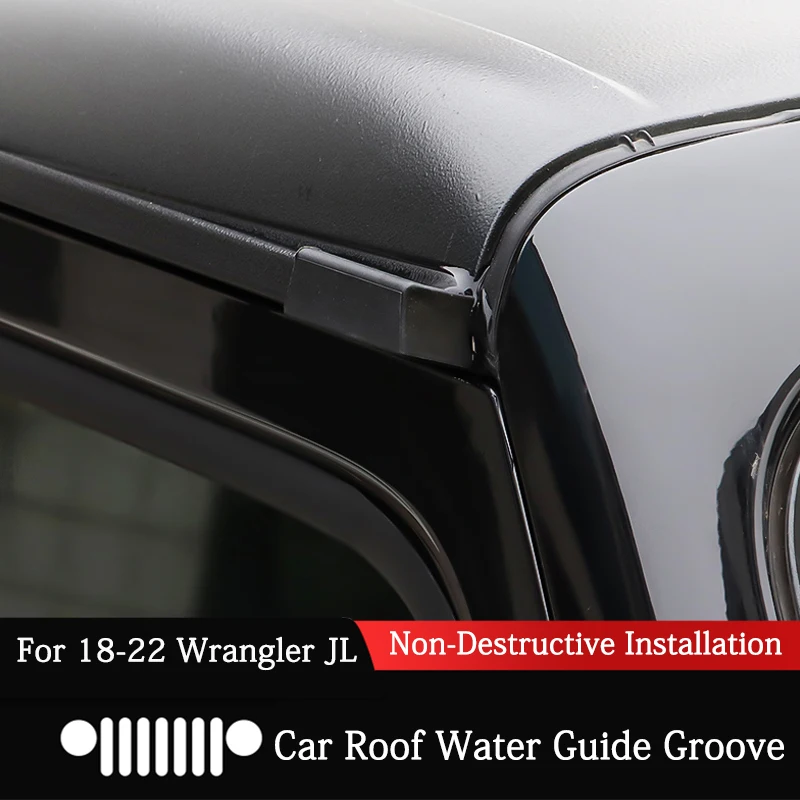 QHCP верхний дождевой желоб для крыши Модернизированный воды диверсии Jeep Wrangler JK JL