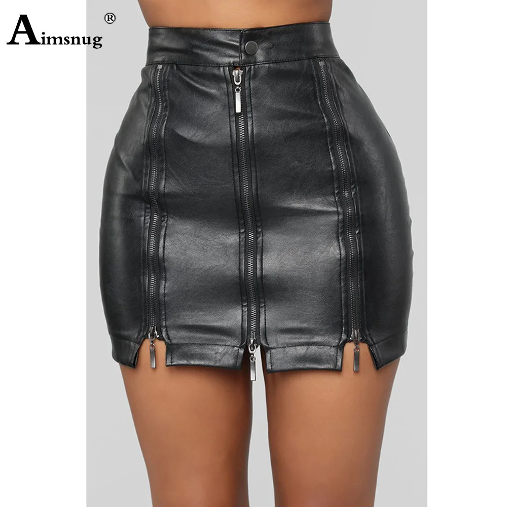 

Aimsnug 2023 Sexy Pu Leather Skirts Women High Cut Short Bottom Large Big 5XL Female Latex Shorts Zippers Up Dance Erotica Skirt