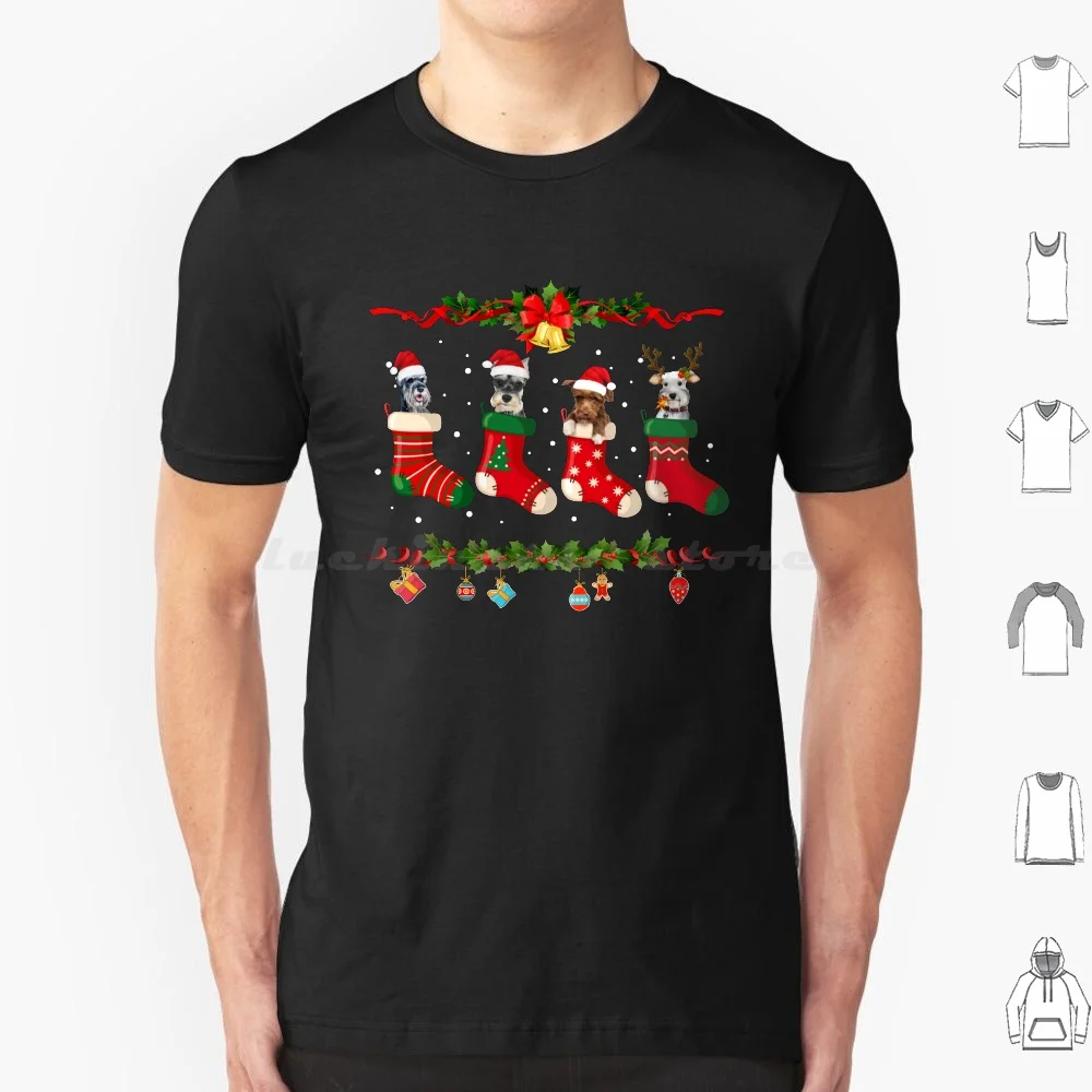 

Schnauzer Stocking Christmas T Shirt Big Size 100% Cotton Schnauzer Miniature Schnauzer Mini Schnauzer Miniature Schnauzer