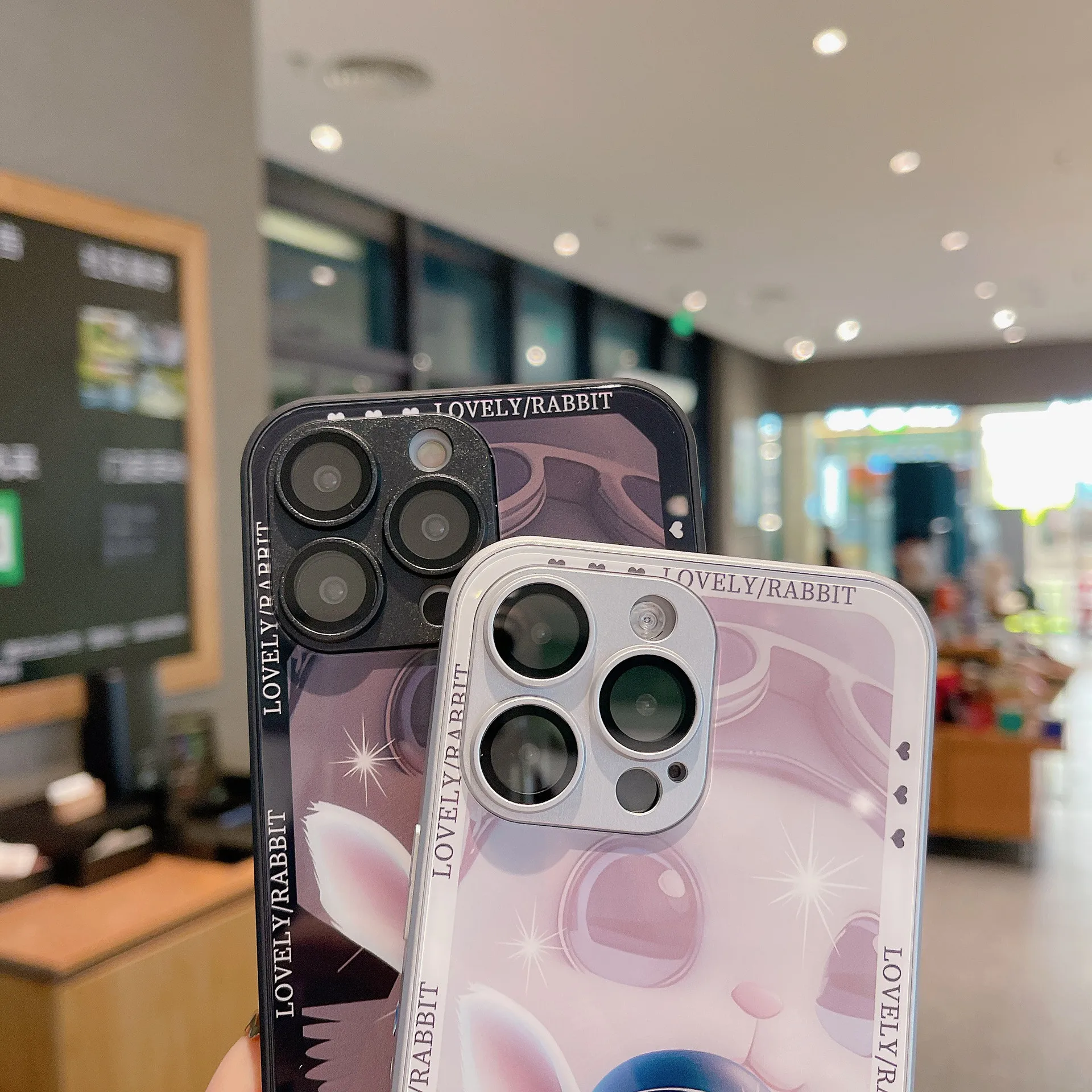 Cartoon Glass Shell With Lens Film, Fully Wrapped Anti Drop Protective Cover For iphone14 13 12Pro Max Plus Fashion New Products