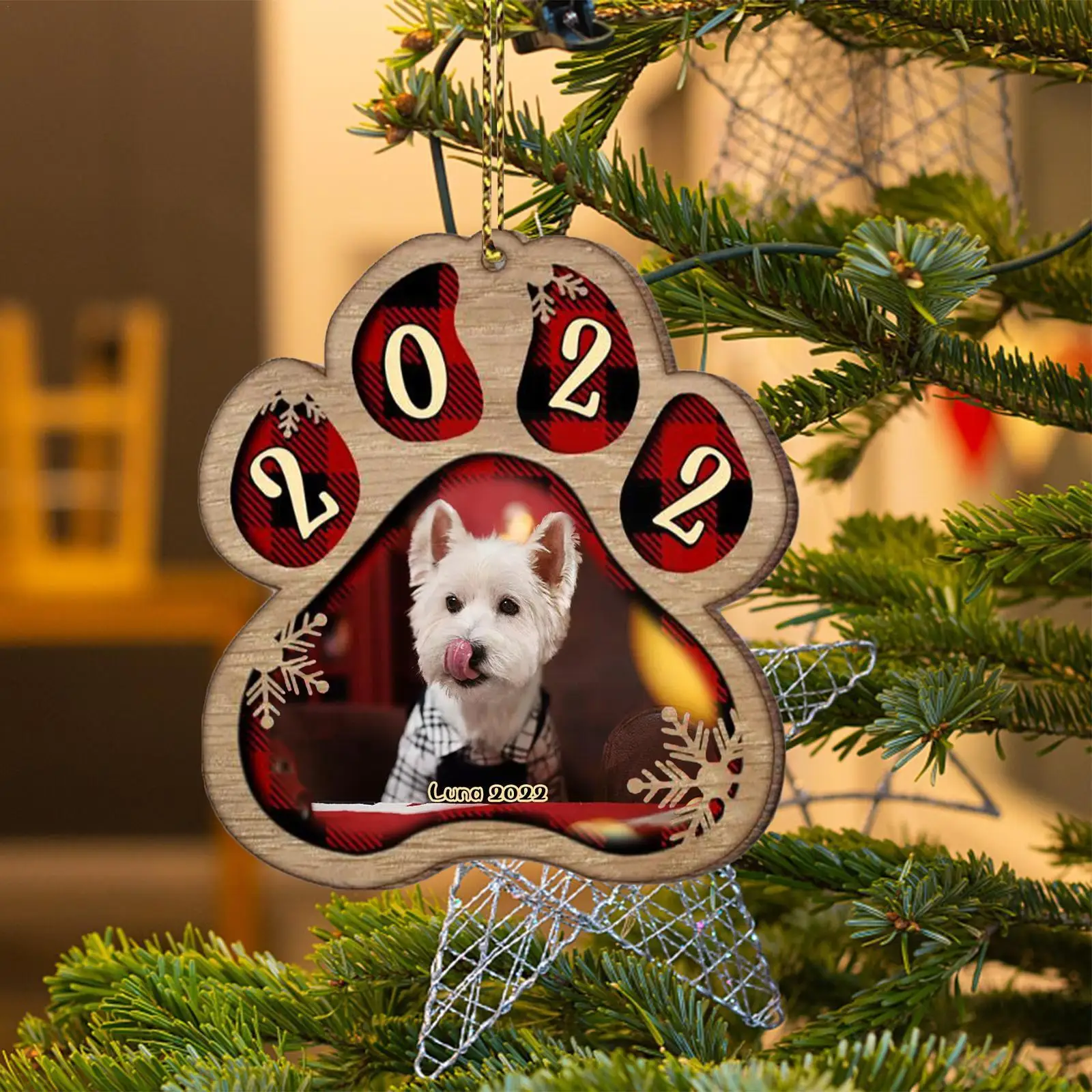 

Деревянная бирка в виде собачьей лапы O9K9