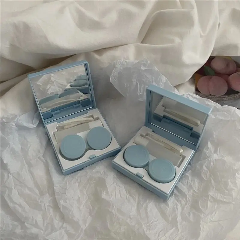 

Advanced Contact Lens Box Solid Color Personality Cold Wind Ins High Value Girl Student Cosmetic Contact Lenses Box Portable