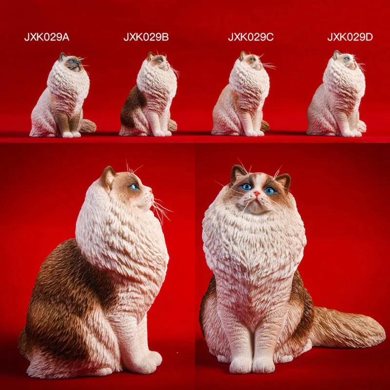 

Mr.Z JXK029 Ragdoll cat Model Toy 1/6th Scale Simulation Animal Cat Model Toy F 12" Action Figure Scene Car Decoration shelf