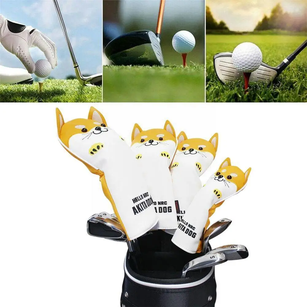 

Golf Club Protector Cute Akita Golf Club Cover Durable Cover Semicircle Protective Putting Cover Waterproof A6m1