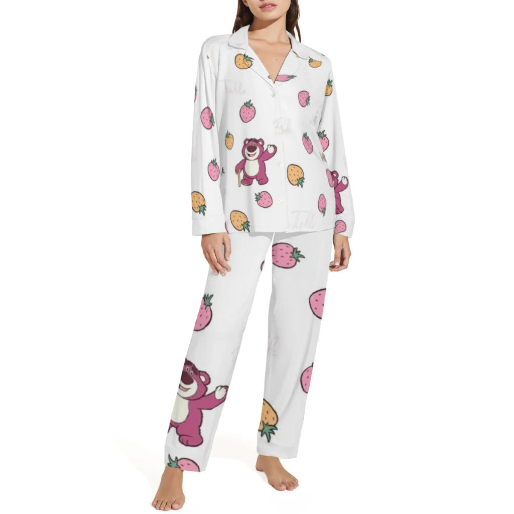 Белая пижама Disney Strawberry Bear выбранные узоры Minso милый стиль