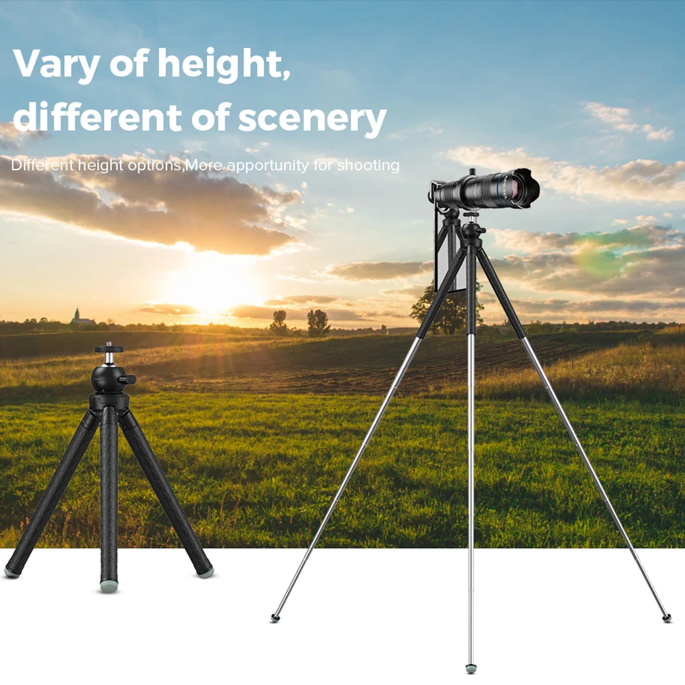 APEXEL Professional HD 20-40X 28X 36X 60X Telescope Zoom Lens With Selfie Tripod Shutter Observe Moon For iPhone HUAWEI XIAOMI