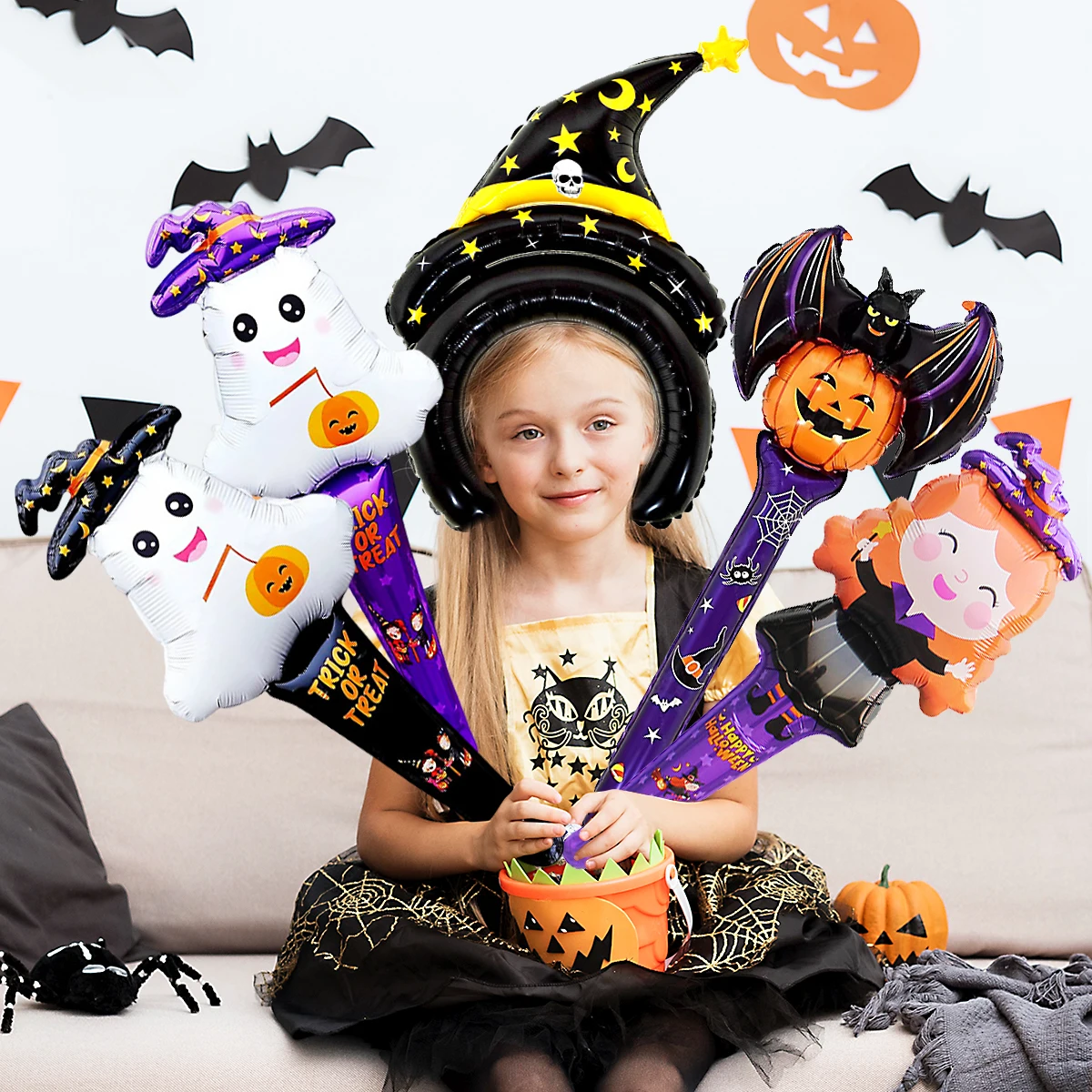 Портативные Воздушные Шары На Хэллоуин 6 Шт. С Короной Повязкой Голову Воздушное