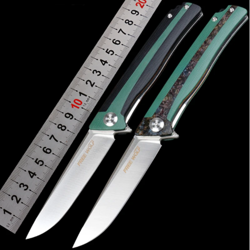 

KESIWO Wolfish Pocket Folding Knife D2 Tactical Survival Camping Outdoor Hunting Carbon Fiber G10 Handle Kitchen Tool EDC Knives