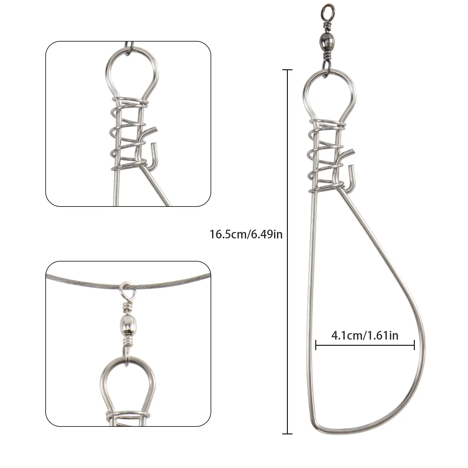 Goture Fishing Stringer Замок для живой рыбы Зажим стрингера из нержавеющей стали Кабель