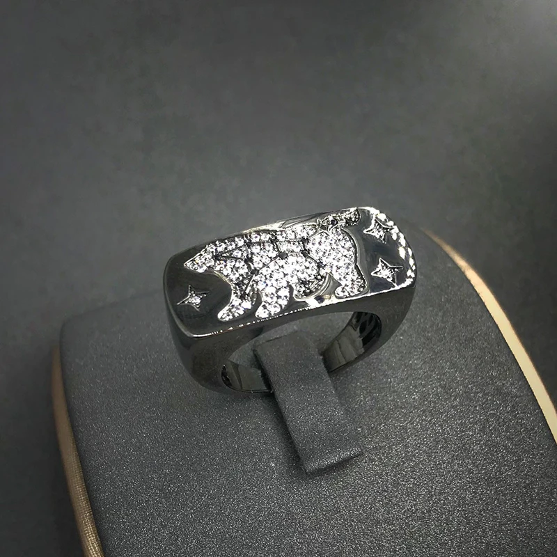 

Amoo S925 Sterling Silver Ring Ursa Major Constellation Star Ring Women Lady Girls Lover Rock Mysterious Birthday Gift Jewelry