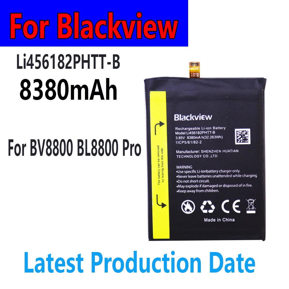 Фото Аккумулятор для Blackview BV8800 BL8800 Pro A85 BV6600 BV7200 BV9300 Li676590H, быстрые зарядные батареи DT Li456182PHTT-B Li486690JLY №2