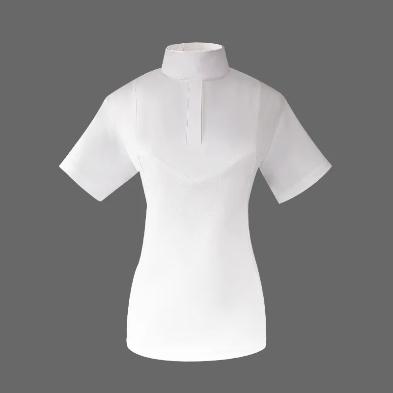 Professional Equestrian Horse Riding T shirt Rider Cloth White Collar removable Tshirt short sleeves T shirt Stickup Collar