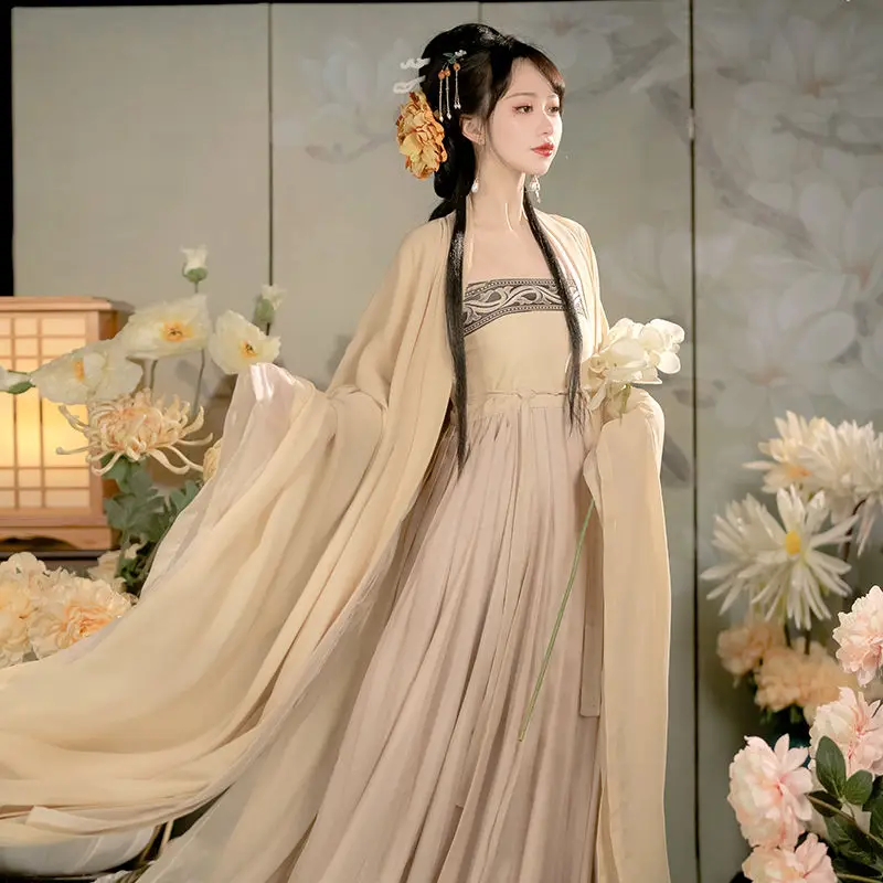 

2023 women hanfu dress traditional chinese tang dynasty outfit ancient folk dance stage hanfu oriental fairy princess hanfu q207
