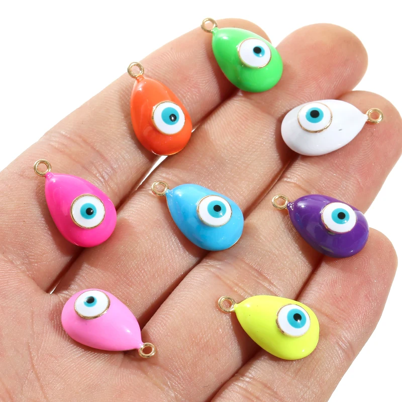 HEYUYAO 10 шт./лот красочные эмалевые подвески в форме капли воды из сплава подвеска «сделай сам» ожерелье браслет для изготовления ювелирных изделий Аксессуары