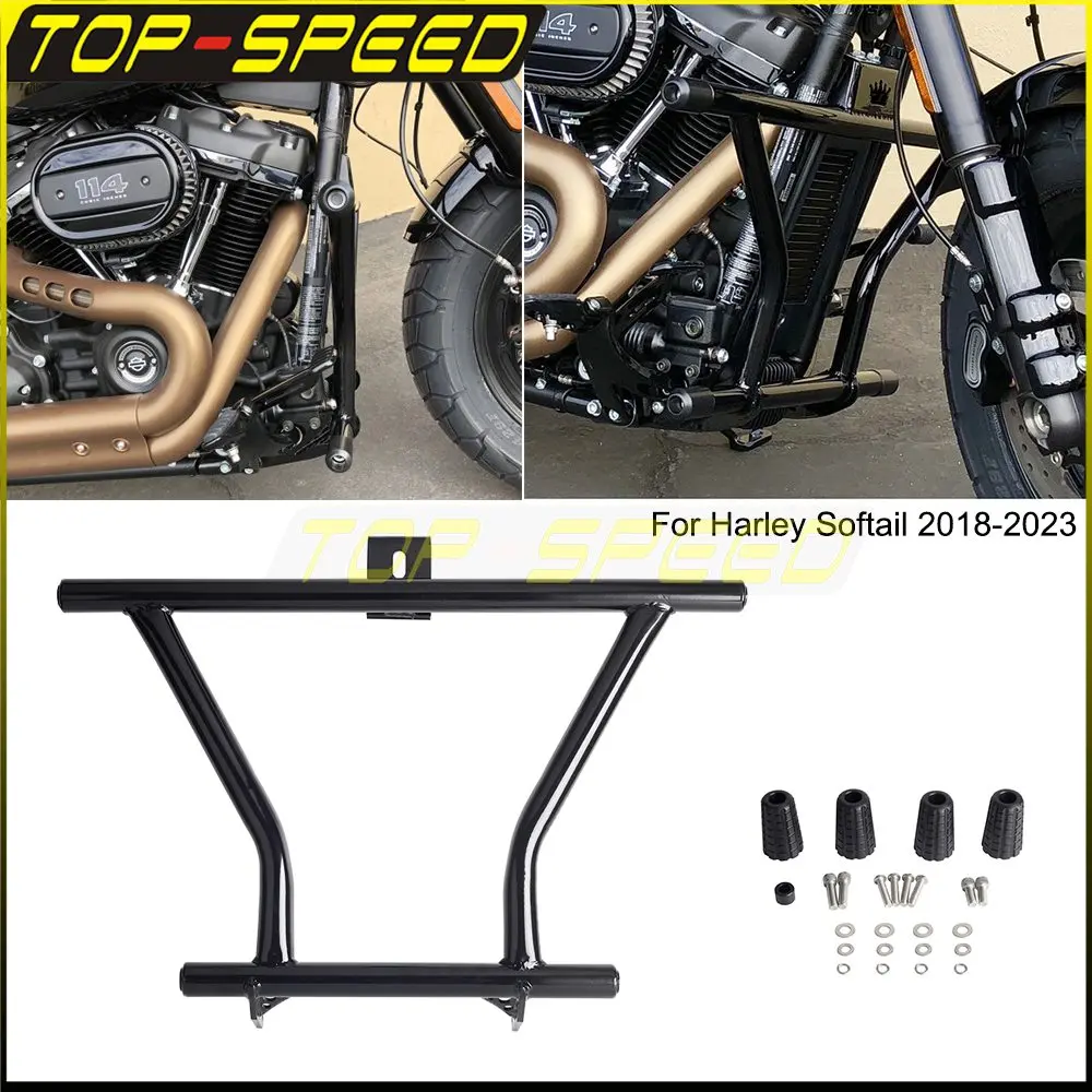

Motorcycle Engine Guard Crash Bar For Harley Softail Low Rider Fat Street Bob Standard FXBB FXBBS FXST FXLR 114 117 FXLRS 2018+