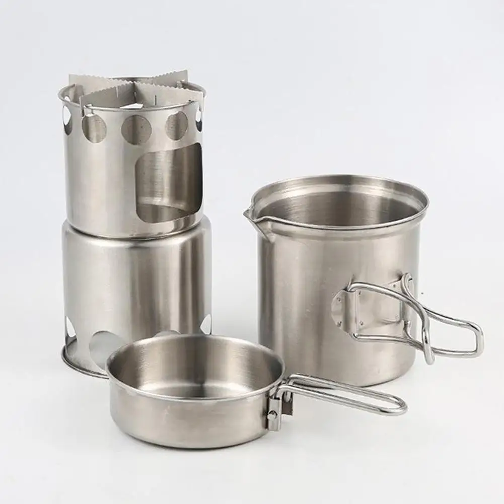 

Outdoor Portable Camping Stove Heater Stainless Steel Windproof Firewood Stove Round Stove