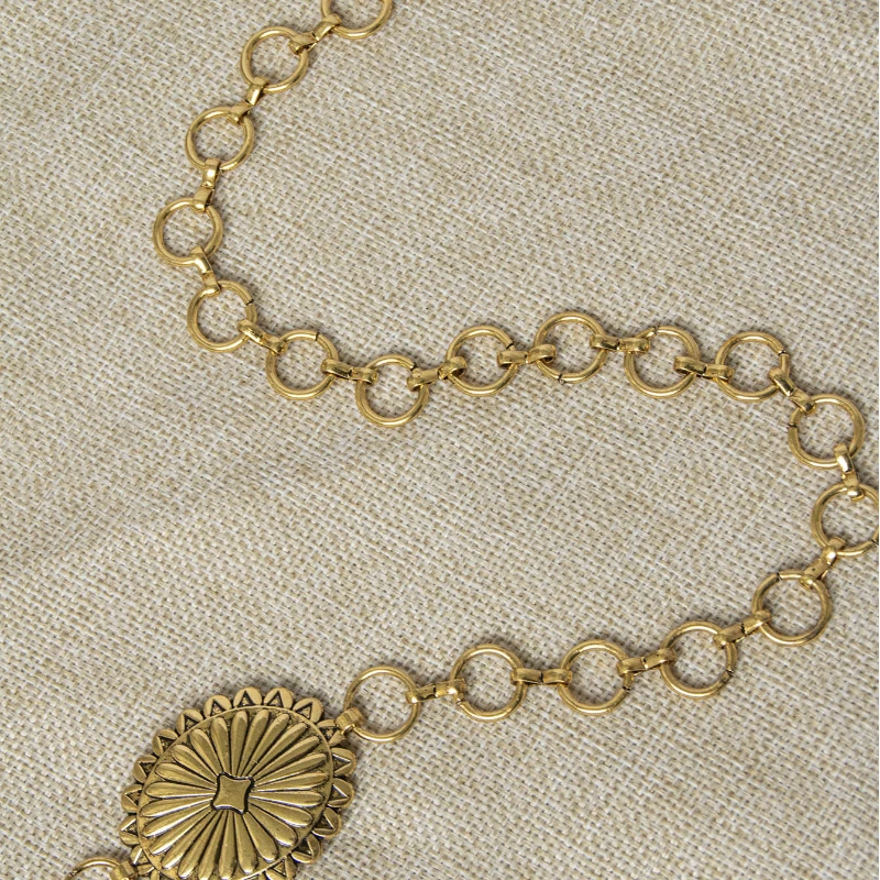 Женская винтажная цепочка с геометрическим рисунком