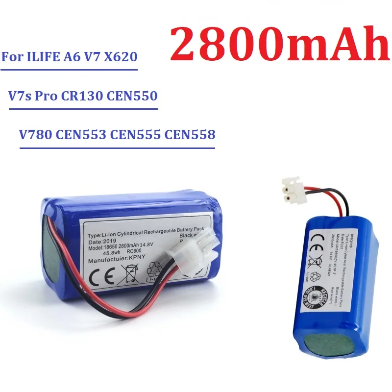 

Аккумуляторная батарея для ILIFE A4s/A7/V7s Plus/V55 Pro/W400/A9s, 14,8 в, 2800 мАч, детали CR130