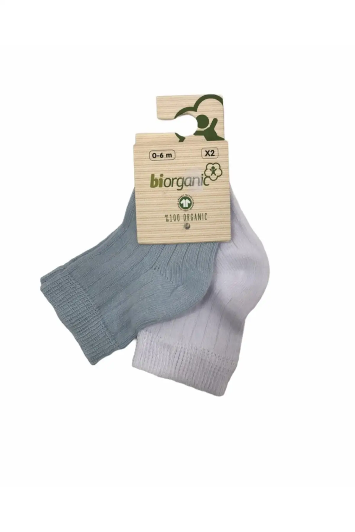 

Biorganic Decorated Basic 2li Socks 68345 Blue-white