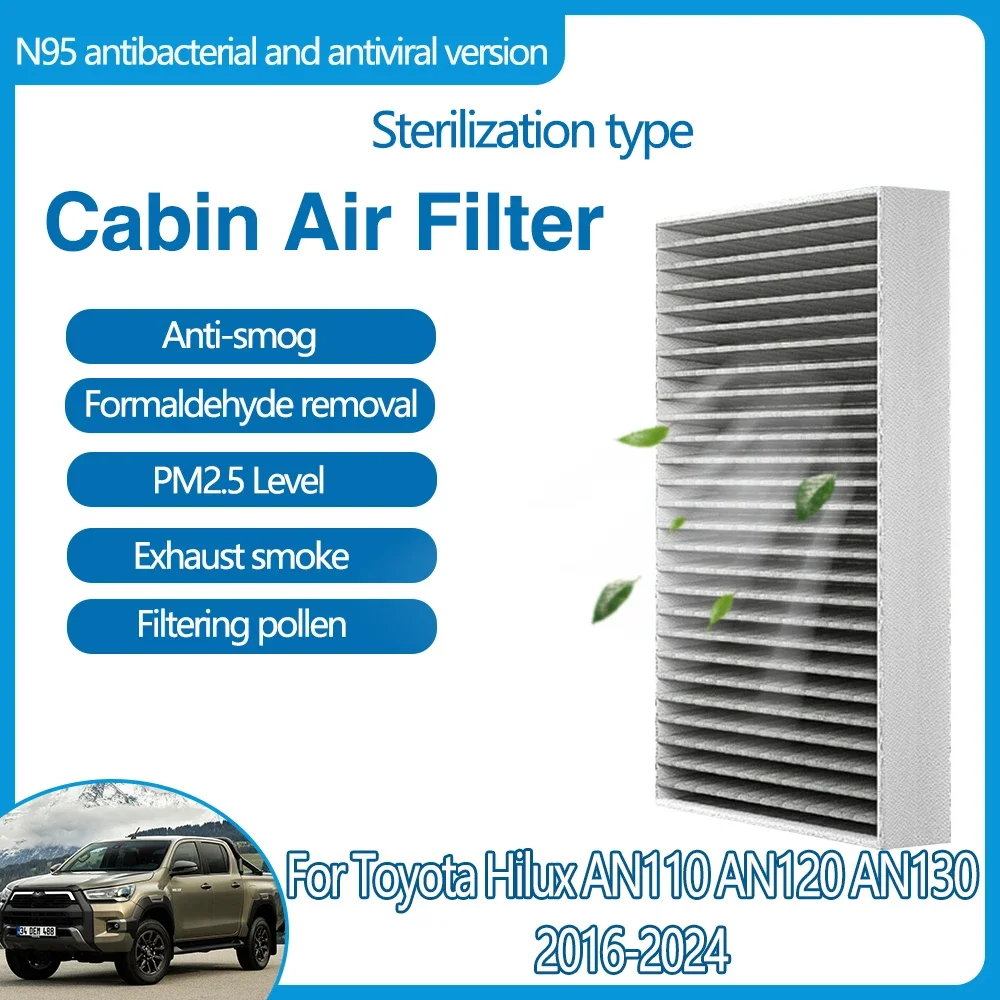 Автомобильный воздушный фильтр салона для Toyota Hilux TruckMasters OX AN110 AN120 AN130 2016 ~ 2024