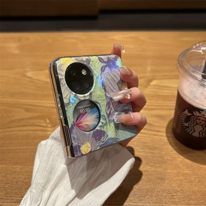 

Для Huawei P50 Карманный чехол с ремешком на запястье для P50Pocket Huawei P50 удобный кожаный противоударный складной чехол для телефона с держателем на...