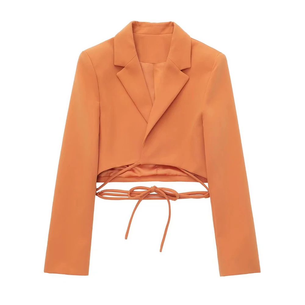 Женский короткий пиджак с V-образным вырезом и длинными рукавами - купить по