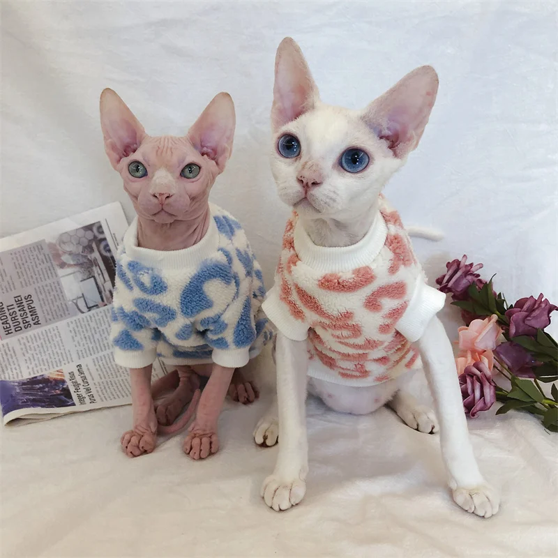 

C&C Sphinx Clothes for hairless cat Apparel autumn winter Devon Rex Sweater thicken double-sided velvet soft Sphynx Cat Clothes