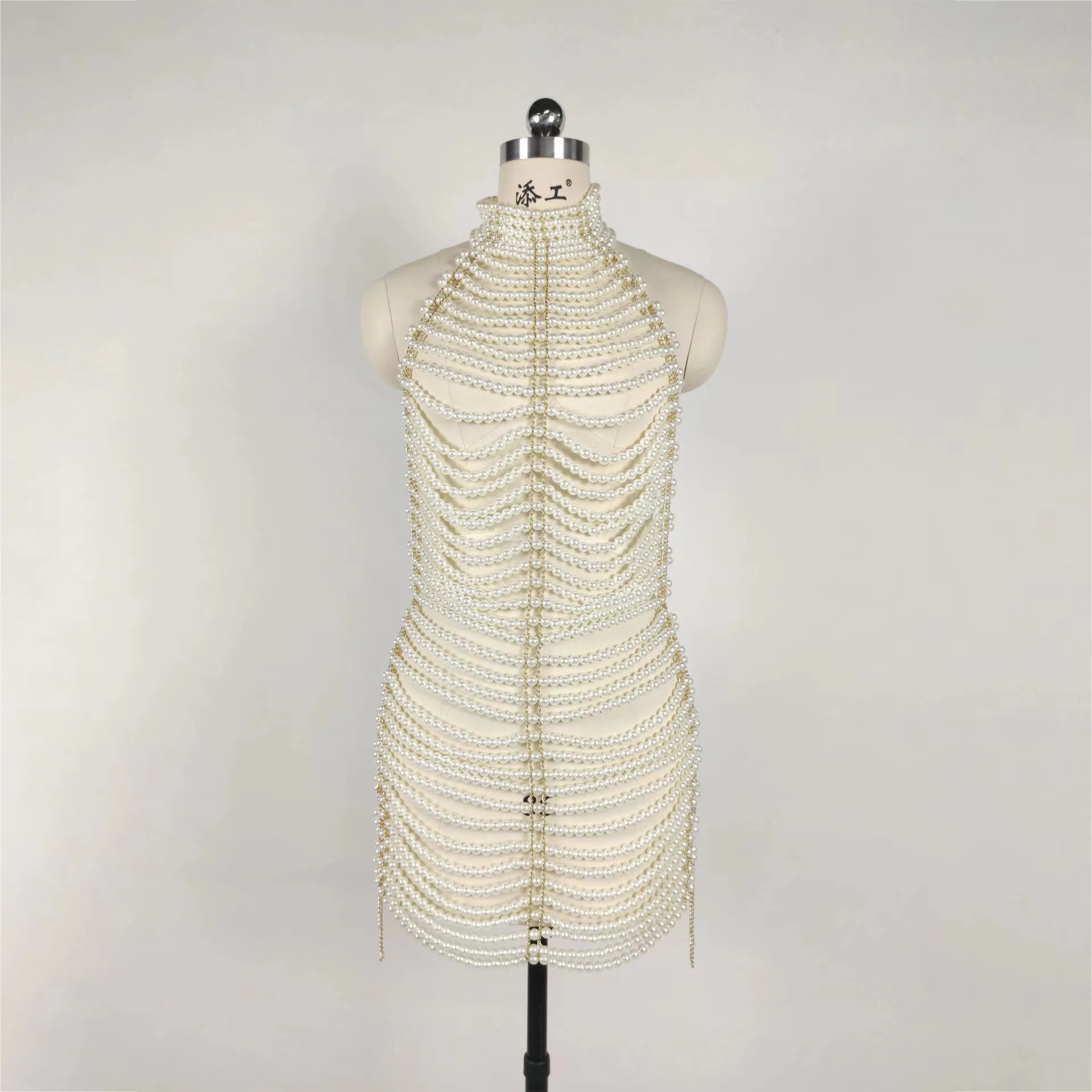 

Drea Pearl Chain Mini Dress