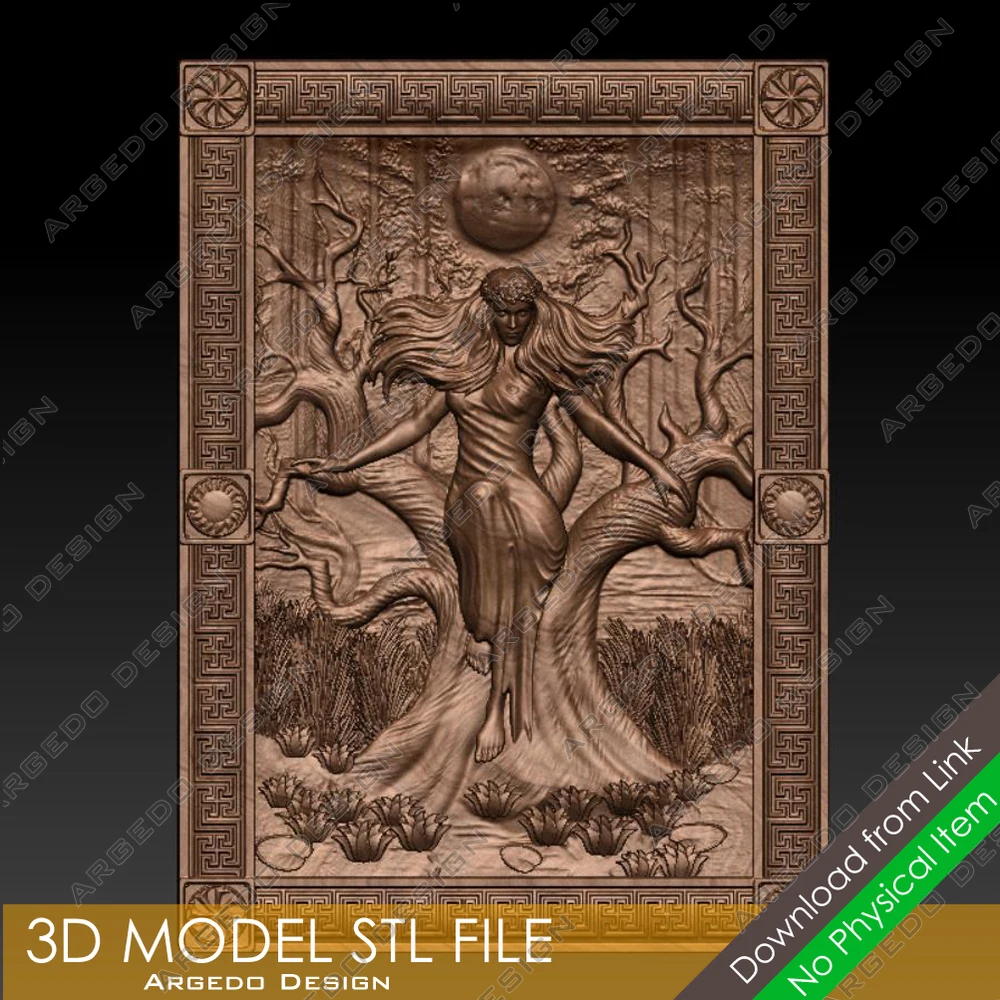 

3D Model STL File Mara from Germanic and Slavic Myths Panel for CNC Router Engraving Support ZBrush Artcam Aspire Cut3d