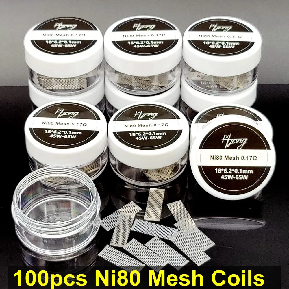 

100pcs Hong Ni80 Mesh Coil Rebuild A1 Coils For Zeus X Mesh/ Profile Kylin M Pro Mesh Organic Cotton Wholesale Microphone Access