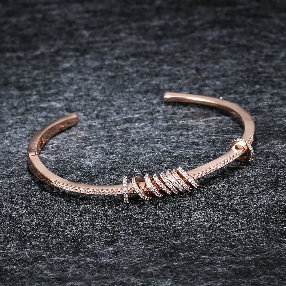 

APM STYLE High Quality 925 Sterling Silver Multiple Circle Opening Bracelet Rose Gold Fashion Bracelet To Give Friends Gifts