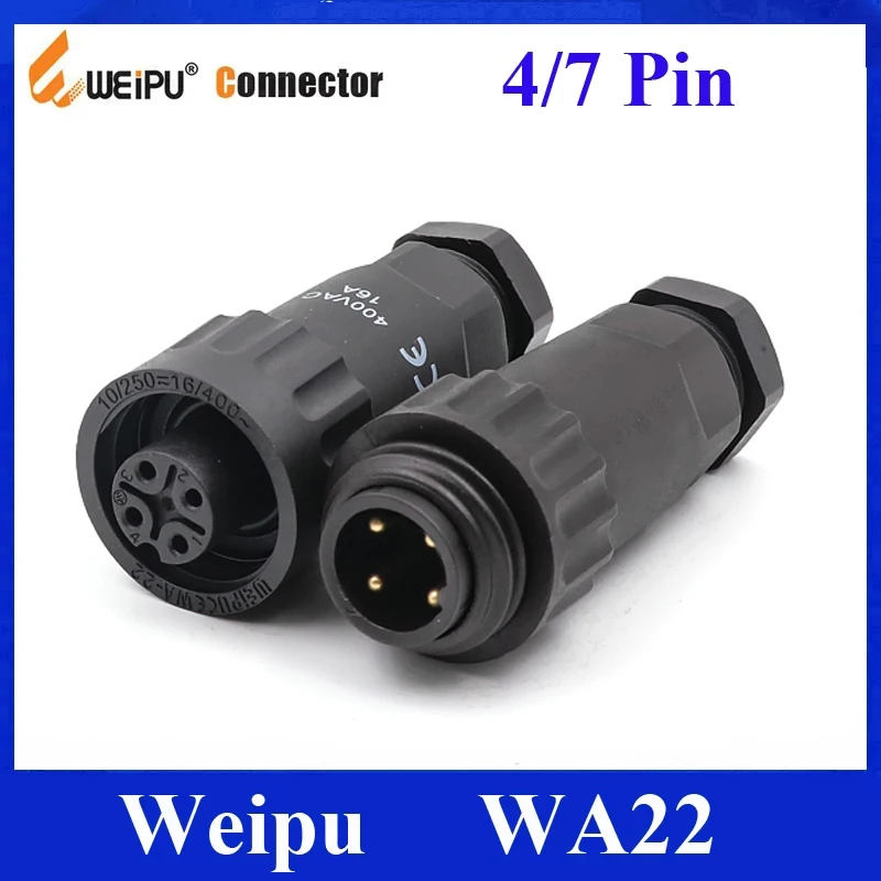 Оригинальные Weipu разъем WA22 IP67 Водонепроницаемый 4-контактный 7-контактный
