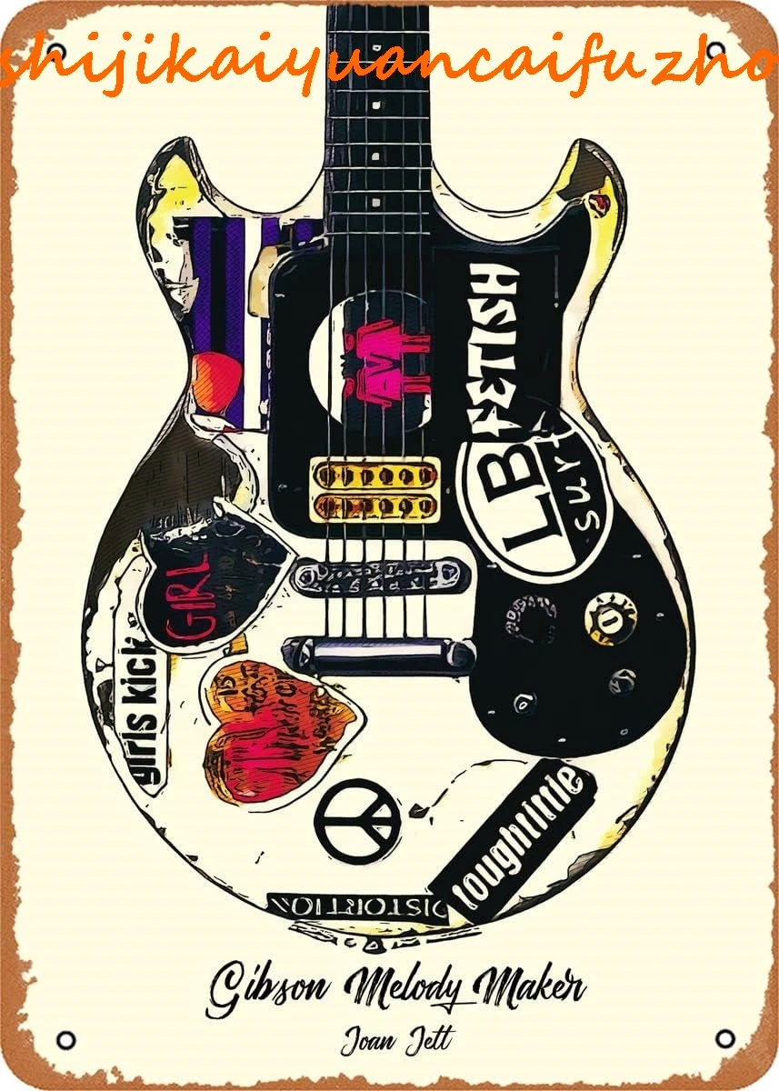 Знаменитые гитары Джоан Джетт металлическая жестяная вывеска постер винтажный
