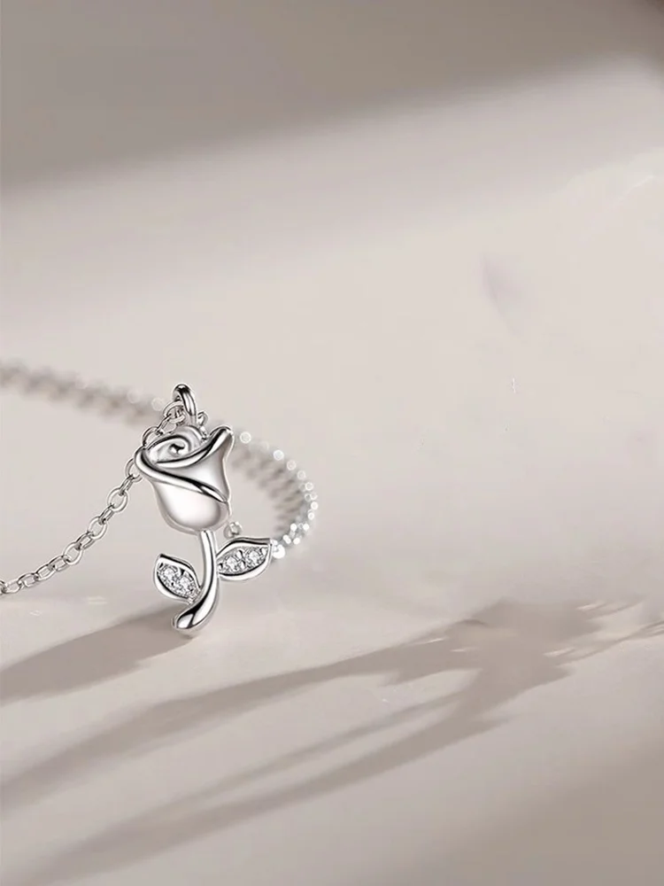 Ожерелье Vana с шипами и розой из стерлингового серебра для женщин