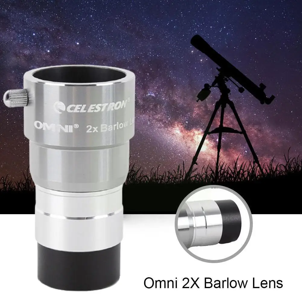

Omni 2x Barlow Eyepiece Lens 1.25 Inch With 40mm Solar Telescope Filter Film Astronomical Accessories Bard T4d1