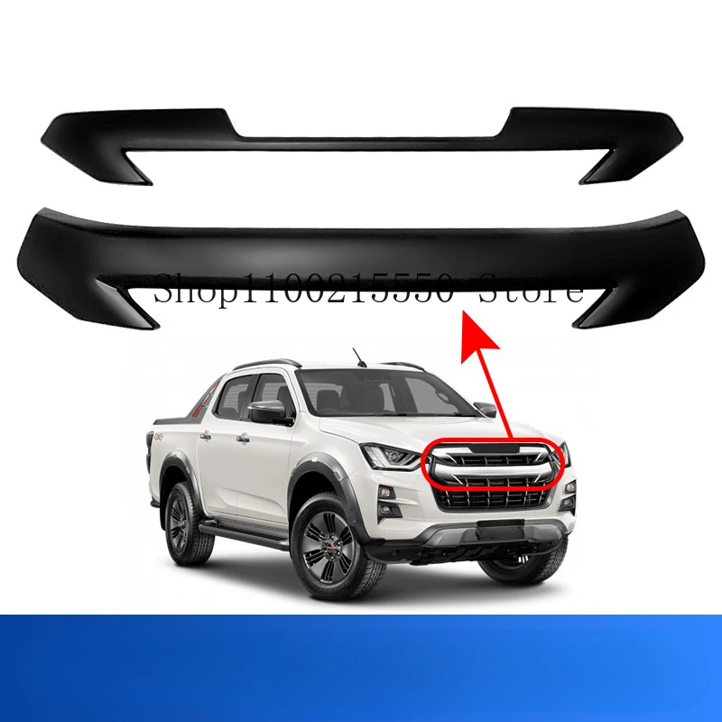 Для Isuzu D-MAX DMAX 2021 2022 2023 ABS Черная передняя решетка гриль капот декоративная крышка