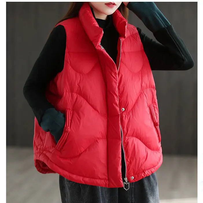 

2022 Fashion Winter Vest Women Warm Sleeveless Jacket Casual Down Cotton Vests Slim Solid Cotton Padded Waistcoat Femme D146