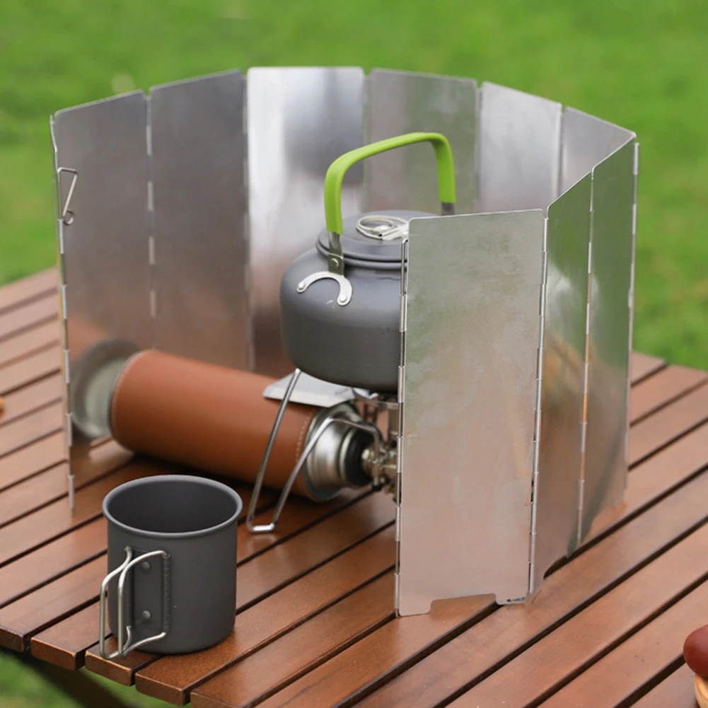 Портативная Бутановая горелка ветровое стекло с сумкой для переноски 10 тарелок