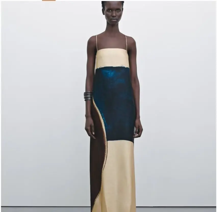 Юбка 2024 осенне-зимний новый продукт женское цельное платье с вырезом дрейфом и