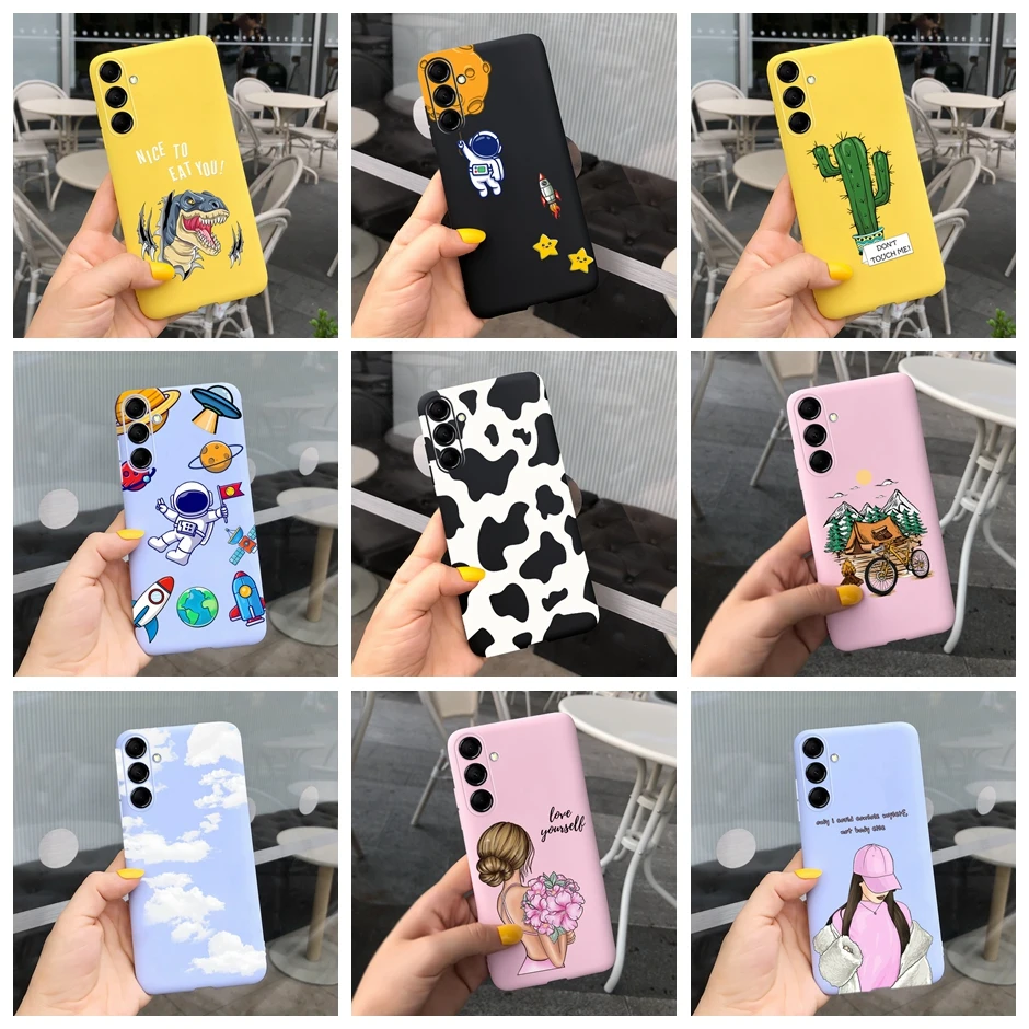 Мультяшный силиконовый чехол для Samsung Galaxy M54 A34 телефона с милым динозавром мягкие