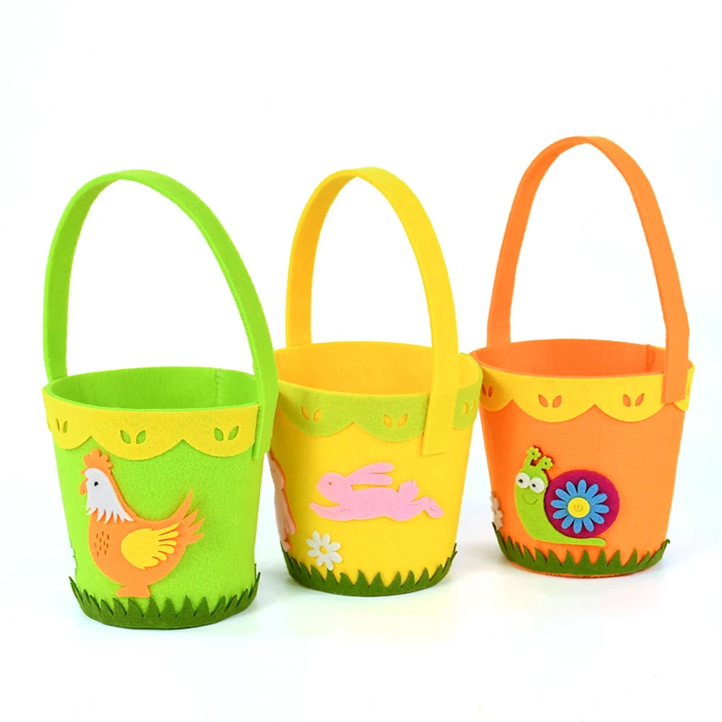 

1Pcs Non-woven Easter Bunny Egg Basket Easter Party Children's Tote Bag Decoration Candy Packaging Bag Birthday Gift For Kids