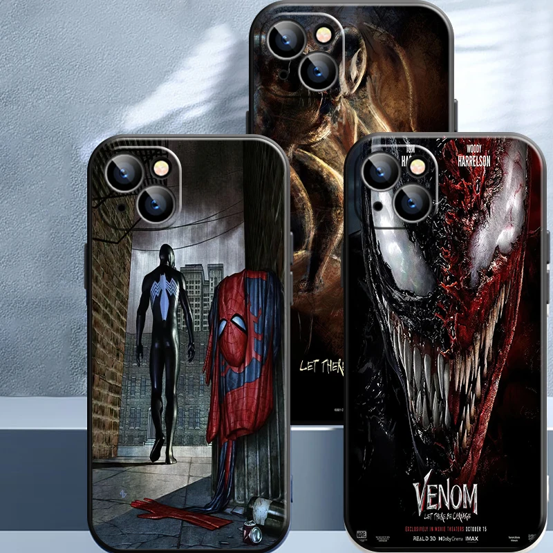 

Spiderman Venom Iron Man Phone Case For iPhone 14 13 12 Pro Max Mini 11 Pro X XR XS Max SE 7 8 Plus Funda Shell Coque