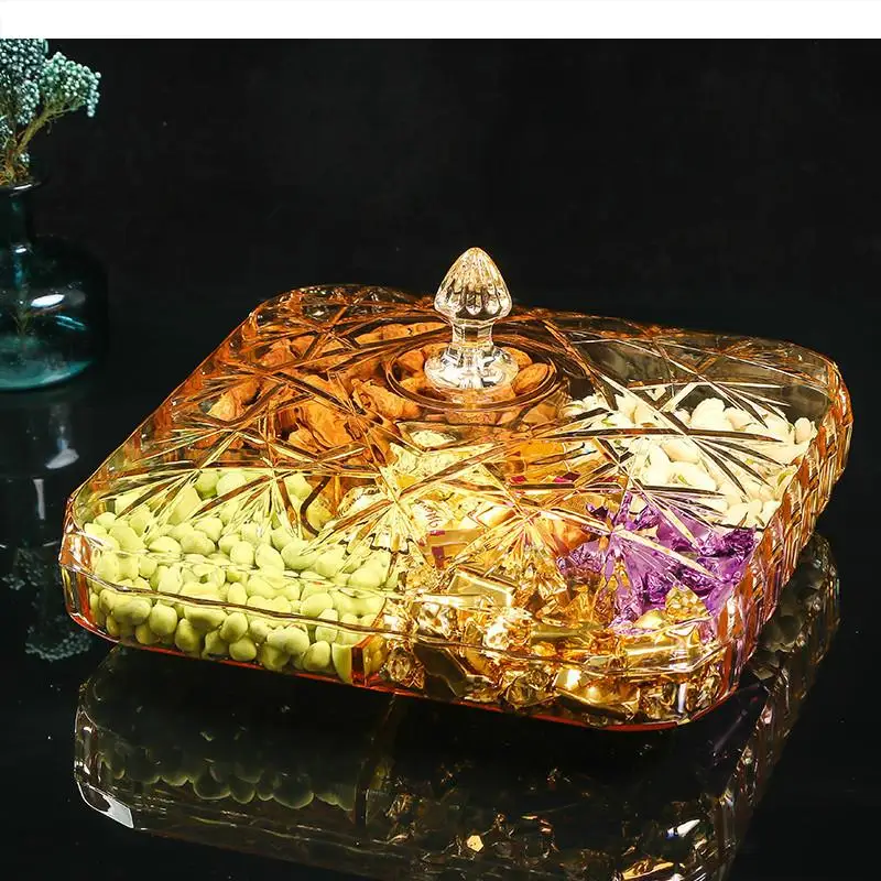 Европейский стиль пластиковая коробка для сушеных фруктов шесть ячеек с крышкой