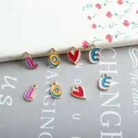 20pc cute cartoon letter love enamel charms zinc alloy oil drop diy bracelet necklace earring pendants
