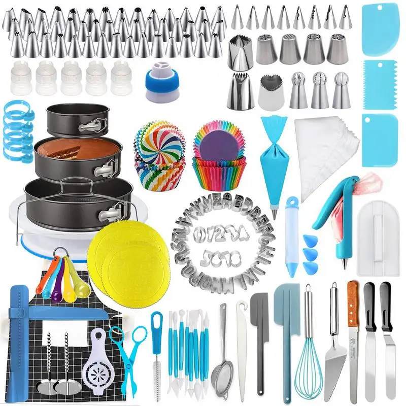 458PCS Cake DIY Decoration KitS Kitchen Decorating Supplies Reusable Pastry Bags Kit Cake DIY Spatulas Decorating Backing Tools