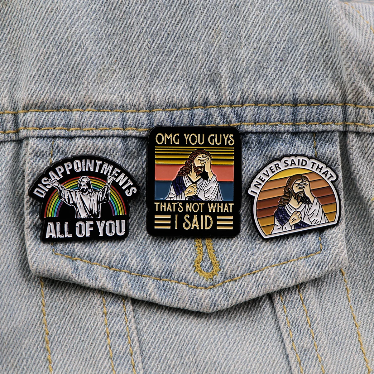 Эмалированные Броши с Иисусом значки цитатами на лацкан рюкзака модные