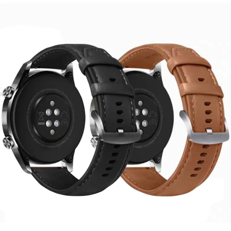 

20mm 22mm Top Layer Cowhide Leather Strap for Huawei GT Series Man Woman Bracelet Wristband Sweat Waterproof Replace Watchband