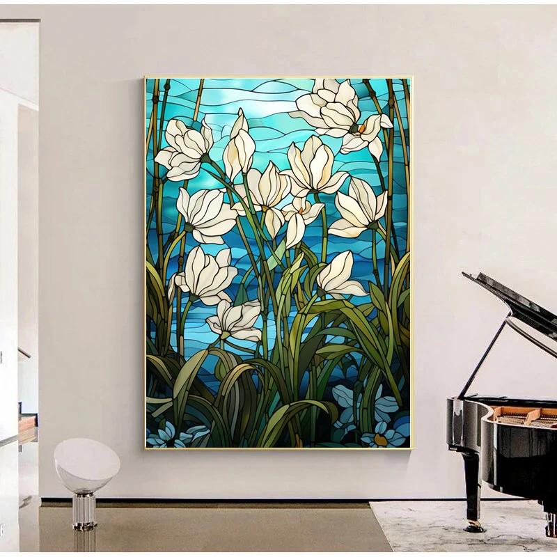 Разноцветный стеклянный художественный плакат шелковая эмалированная