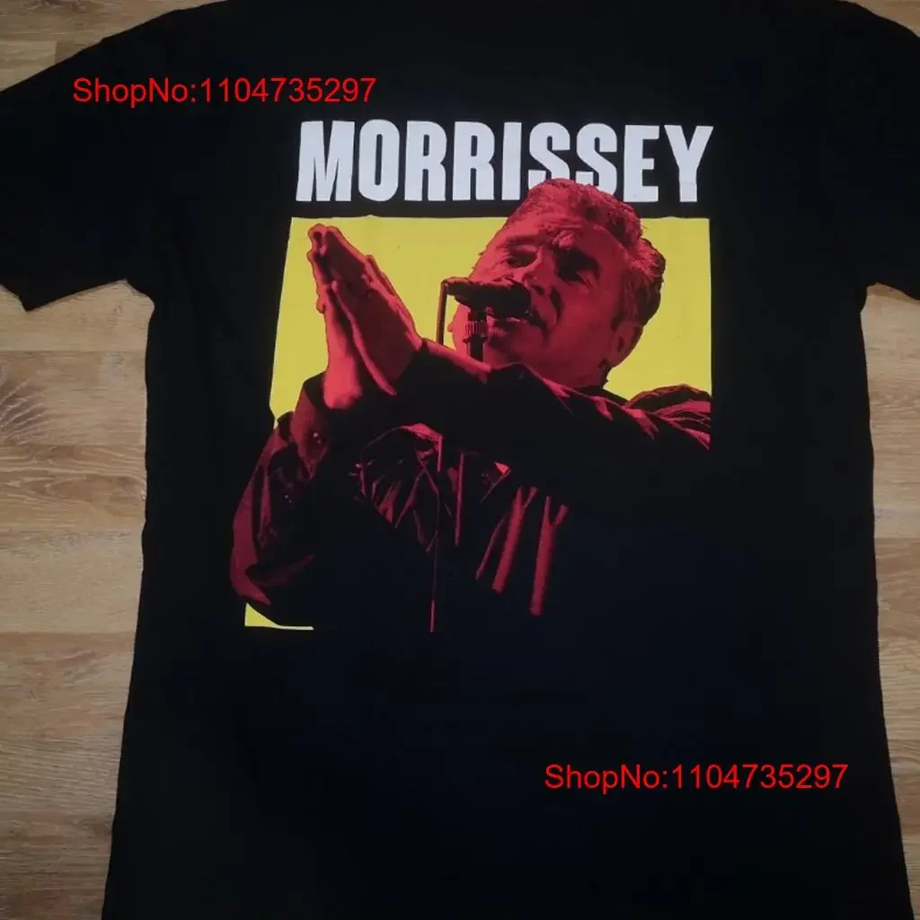 Фото Черная футболка Morrissey of Smiths Все размеры от S до 45Xl TA4875, винтажная стираная уличная дизайнерская одежда, растянутая №1